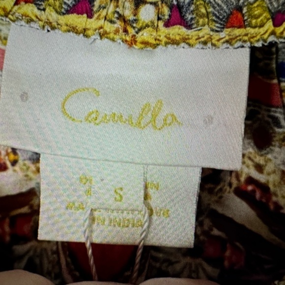 New Camilla Tie Waist Strapless Jumpsuit Artesania Mania 100% Silk Red Small - Picture 7 of 13